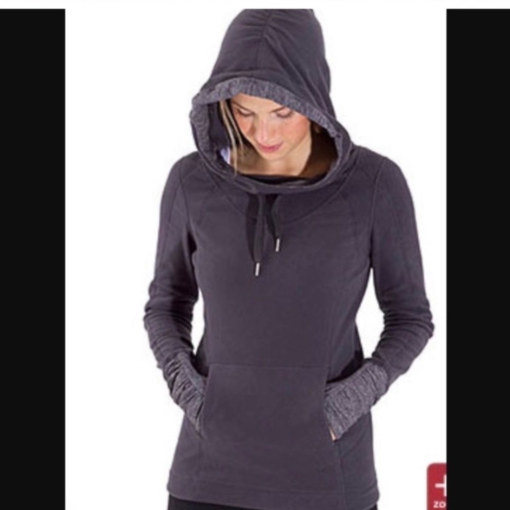 LULULEMON fleece post run pullover hoodie sweatshirt gray size 4